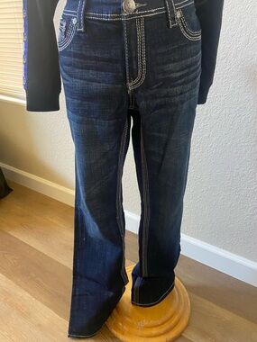 Seven7 Dark Indigo Bootcut Jeans with Contrast Stitching